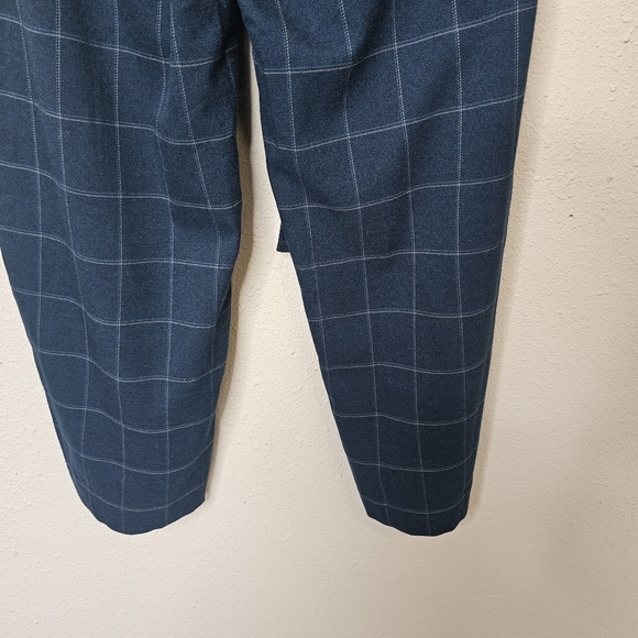 A New Day Womens Plaid Pants Size 6 Blue Plaid Stretch Soft Pockets Career Tie - Picture 8 of 8